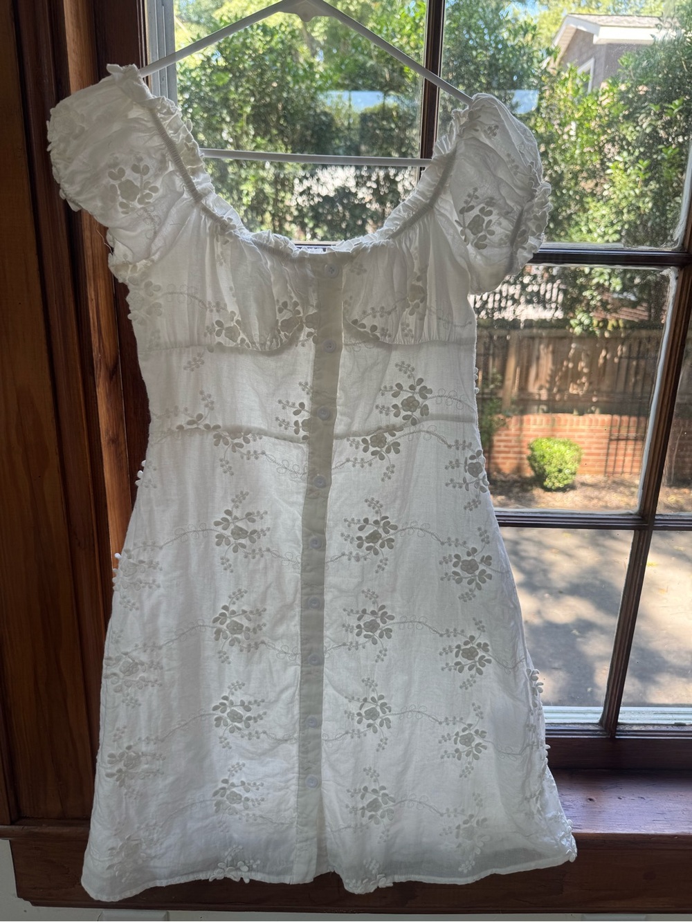 Kourt white floral embroidered mini dress